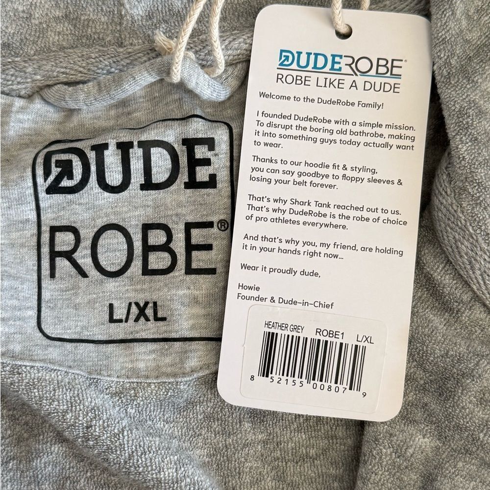 Dude Robe The Dude Robe Grey L/XL  NWT IN PACKAGE - Picture 7 of 8
